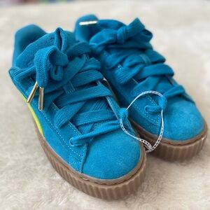 Puma x Fenty Creeper Phatty sneakers in a speed blue and lime👟